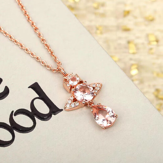 Vivienne Westwood purchasing spot Queen Mother Necklace Women's Crystal Pendant Flagship Authentic Birthday Gift for Girlfriend Pink