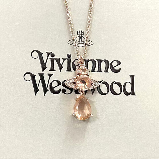 Vivienne Westwood purchasing spot Queen Mother Necklace Women's Crystal Pendant Flagship Authentic Birthday Gift for Girlfriend Pink
