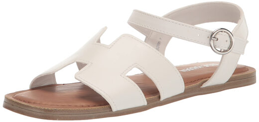 Steve Madden Girls Haydin Flat Sandals, White, Kids 13 White Kids 13