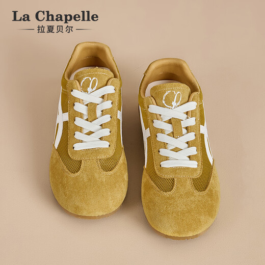 LA CHAPELLE SATOS MUJERES SOMBRES SOLO COMENDIDOS ALMENTRACIÓN ALGERA CAPACIONES para mujeres 2025 Nuevo verano de malla delgada versátiles versátiles casuales zapatos planos amarillos xxe6625-2 37