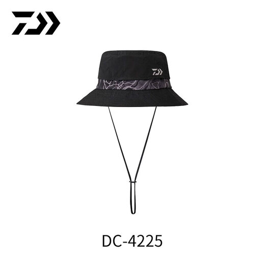 DAIWA 25 spring and summer DC-4225 breathable fisherman hat sunshade fishing hat sun protection hat drawstring sun hat one size fits all black