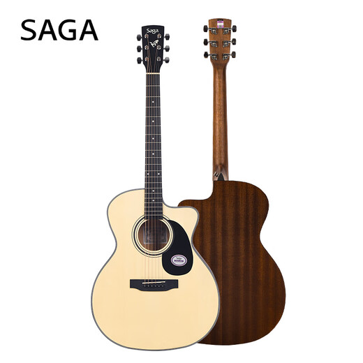 SAGA guitar spruce SF600GC solid wood color entry-level folk 41-inch guitar recommended for beginners with gift package teaching