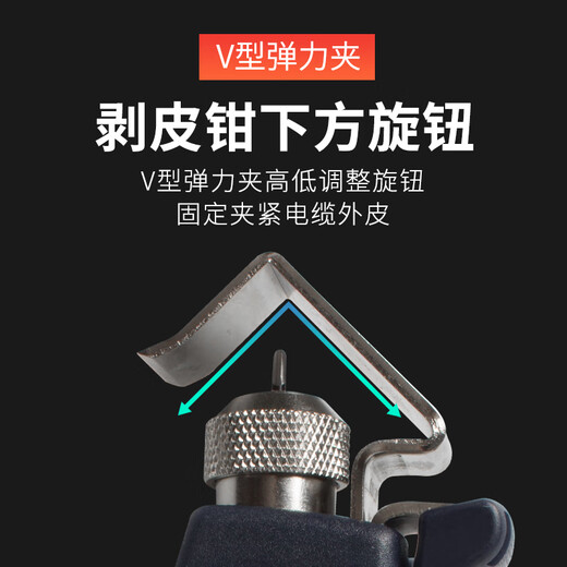 TOPFORZA Adjustable Cable Stripping Knife Multifunctional Stripper Special Metal Head Wire Stripping Pliers for Electricians SP-4301