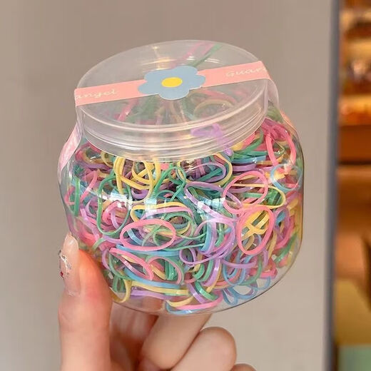 Colorful high-elasticity disposable rubber band children's small hair band baby hair rope root durable girl's headband hair tie mixed color 1 piece set