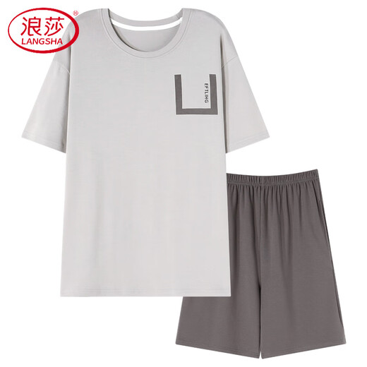 LangSha pyjama haut de gamme pour hommes pour toutes les saisons, beau été à manches courtes pour garçons en soie de coton de grande taille peut être porté à l'extérieur des vêtements de maison 9719 short à manches courtes en soie de coton vert écorce 4XL 200-220Jin Jin équivaut à 0,5 kg