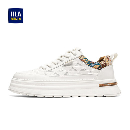 Heilan House men's shoes autumn breathable soft sole heightening shoes men's classic sneakers men's casual shoes sports white shoes sweaty feet shoes white rice dumpling punching style 225 41