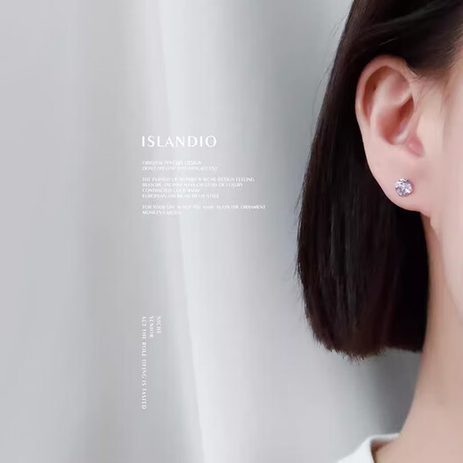 Weici natural tanzanite earrings for women, amethyst gemstones plated with 18K gold, high-end niche s925 sterling silver earrings (silver) amethyst 5mm earrings - round