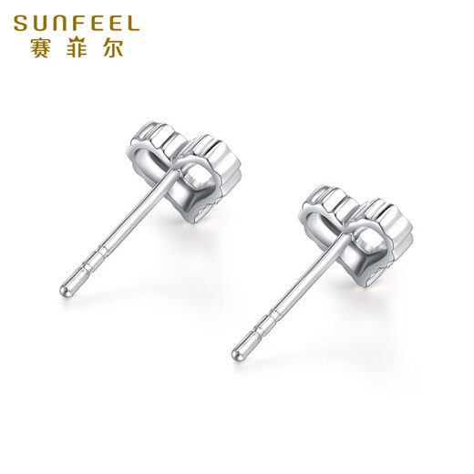 Safir's birthday gift PT950 platinum earrings for women, imitation diamond love earrings, one pair, about 1.25 grams
