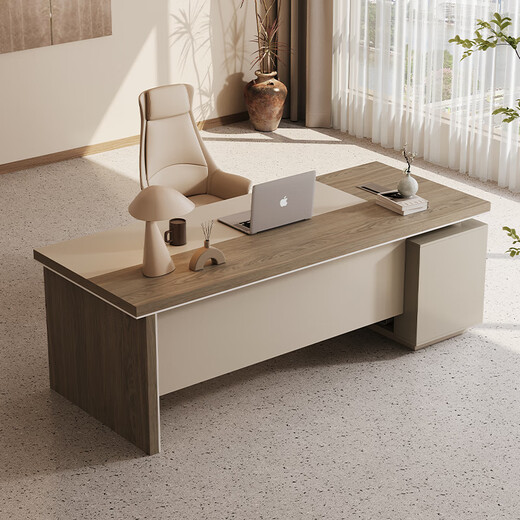 Mu Zhixiao desk boss desk office modern simple office furniture single executive desk president manager supervisor desk 1.6 meters desk + chair