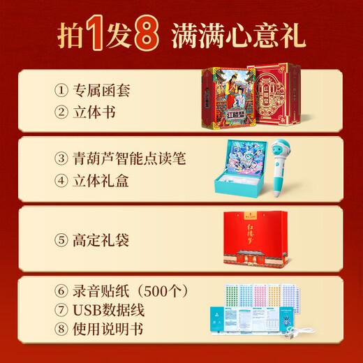 青葫芦六一儿童节西游记立体书玩具男孩生日礼物女孩5五689十10岁点读笔 【精美礼盒】红楼梦+点读笔 男孩女孩礼物