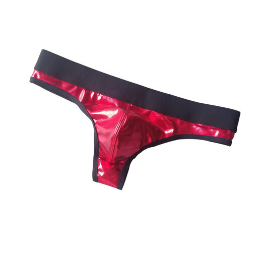 BUFFNY patent leather imitation leather sexy men's underwear performance temptation thong black L