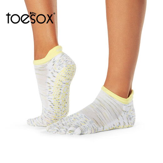 Toesox Yoga Socks Professional Fitness Pilates Socks Dance Non-Slip Breathable Sports Toe Socks Clearance Off Size Black X Straps S (34~38 Sizes)