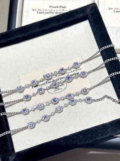 Kawamori s925 sterling silver natural tanzanite super flash bracelet crystal color treasure girl heart color gemstone purple series must see before selling, do not shoot