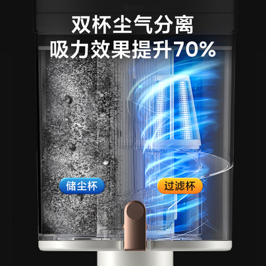 AUX wired vacuum cleaner household upgraded electric floor brush double dust cup handheld carpet type large suction low noise small high-power powerful pet hair suction AXC-22AV10A