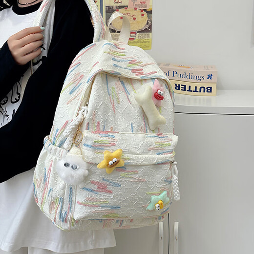 Initial conception of schoolbags for female junior high school students with good looks and large capacity, high school student backpacks, cute, fresh and burden-reducing elementary school student backpacks