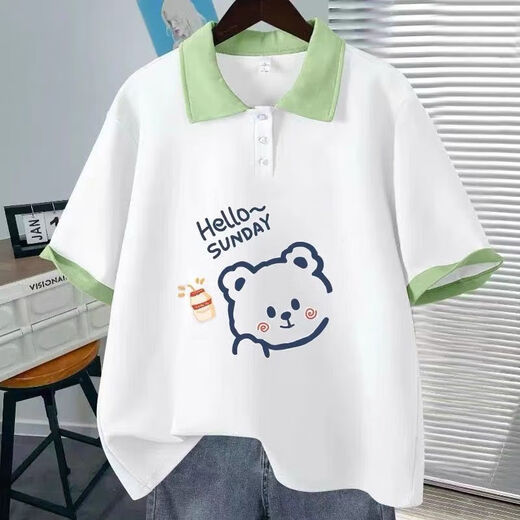 T-shirt Snoopy Pure Cotton à manches courtes pour les enfants de taille moyenne Été Parent-Child Girls 2025 Nouveau col polo