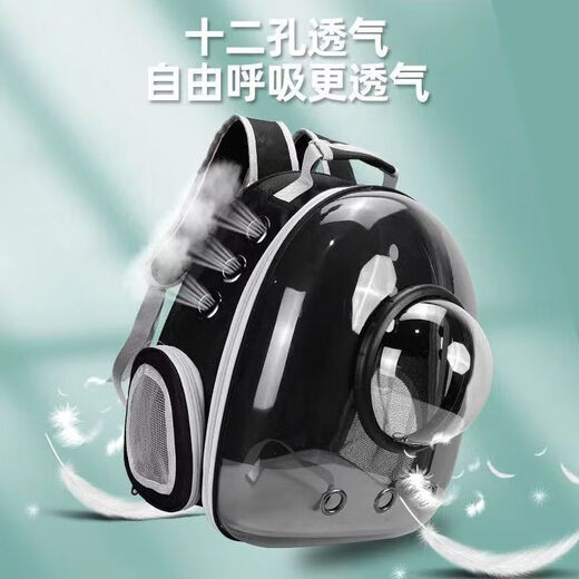 新款一体宠物全景太空舱猫咪外出便携透明宠物包猫猫外出箱背包 粉色+透明款 升级款全景款（18斤内）