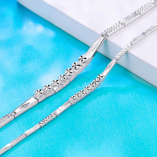 QIANSHU Platinum Bracelet for Women Pt950 Platinum Bracelet Diamond Effect Jewelry Hand Accessory Birthday Gift Valentine's Day Girlfriend Weight Approximately 4.55-4.75 Grams Length Approximately 15.5cm