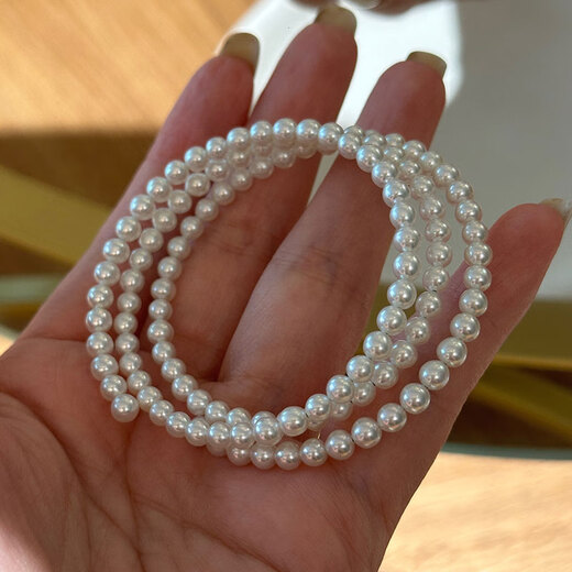 Youshu <Huanyu Galaxy> Aurora Freshwater Multi-layered Retro Japanese Imported Memory Elastic Circle Bracelet Natural Aurora Freshwater Pearl Bracelet 4-5mm