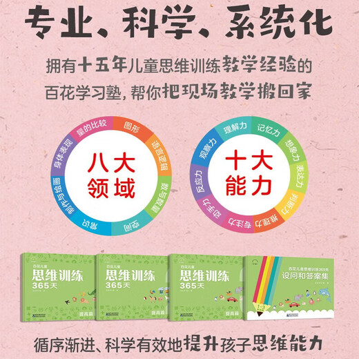 Baihua Children's Thinking Training 365 Days Basics Introductory Chapter Sprint Chapter Improvement Chapter Suitable for children aged 3-6-8 years old logical thinking training toys early education book brain whole brain development intelligence ability training concentration book Baihua Thinking Training 365 days Improvement Chapter No Specifications