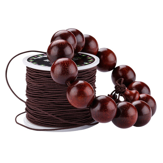 Aifsa High-end Bracelet Elastic Rope Core-covered Buddha Beads and Mantras String Bracelet Rope Beads Elastic Rope Wear-Resistant Beading Wire Elastic Rope - Brown 1.0 About 20 Meters + Tools