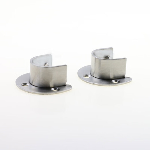 Masfor thickened stainless steel open flange seat, clothes rail wardrobe holder, round tube holder, clothes holder, clothes rod holder * 1 pack 22mm (2 pcs) + 2 sets of mounting screws