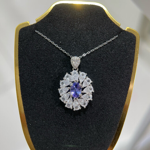 Guran 2025 latest natural tanzanite pendant silver needle necklace sunflower flower 925 sterling silver precision inlay