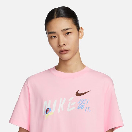 NIKE women's short-sleeved summer new sportswear loose round neck half-sleeved T-shirt FJ7714-690 S