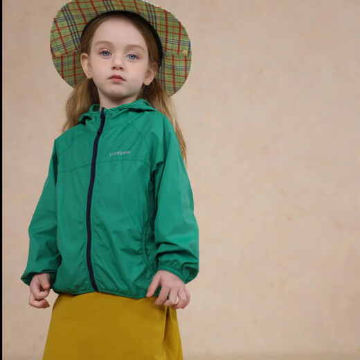 G.DUCKKIDS summer new baby girl sun protection clothing children's outdoor windproof and waterproof hooded skin jacket green UPF50+ 80 size (height 60-70cm)