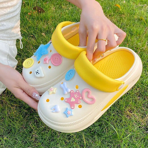 HUALIN FASHION洞洞鞋女夏软底防滑透气拖鞋情侣款ins踩屎感2025 653【粉色】小海星【厚底】 36-37 【偏小一码】