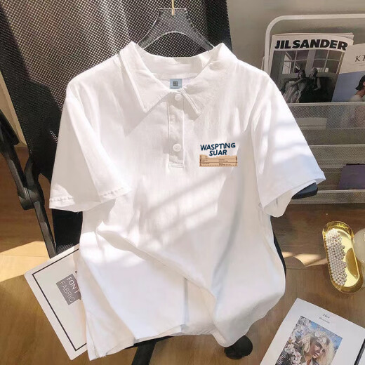 Benny Polo Camisa de manga corta Hong Kong Summer Hong Kong Diseño de camisetas de colas japonesas nicho de gran tamaño a media manga 3895*Wasp-Black M 80-110Jin [Jin equivale a 0.5 kg]