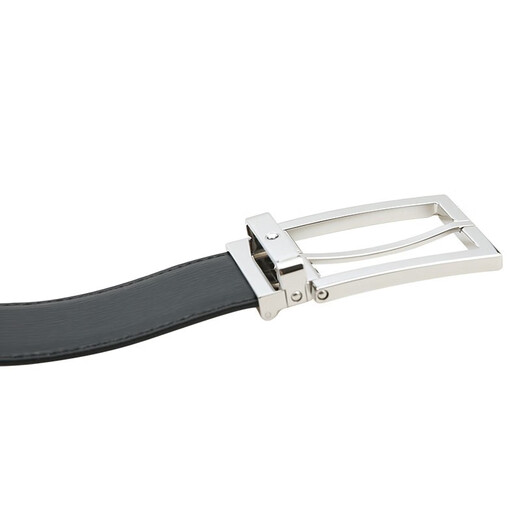 万宝龙（MONTBLANC）针式扣带黑色男士商务皮带/腰带 宽3.5cm 黑色114435