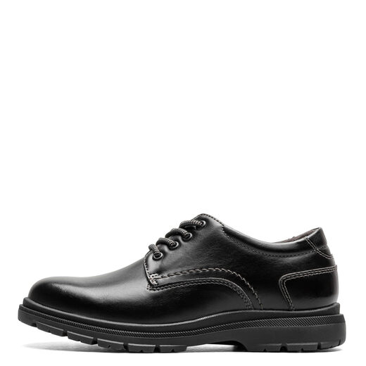 Florsheim Boys' Oxford Shoes Casual Leather Shoes 8-12 Years Old, Comfortable and Breathable Black 2.5 Big Kid
