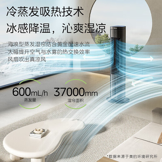 Midea Air Cooler Home Cooling Fan Remote Control Timing Air Conditioning Fan Cooling Air Conditioner Bass Floor Standing Water Cooling Tower Fan ACA10TJR