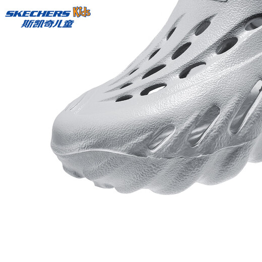 Skechers Children's Bubble Shoes Boys Hydrophobic Lightweight Beach Crocs Summer Middle and Large Children's Sandals 406645L Boys/Light Gray/LTGY 36