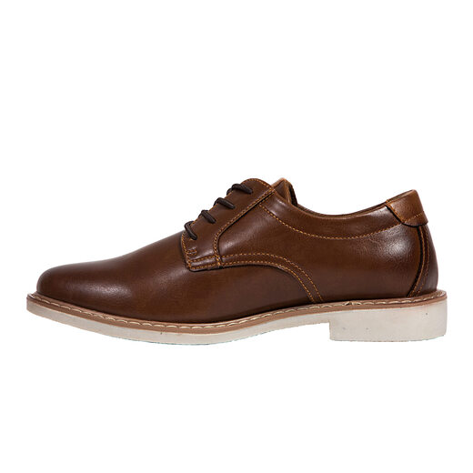 Deer Stags Boys' Oxford Shoes, Synthetic Leather, Lightweight and Comfortable, Laceless Design, Formal and Casual Use, Brown 2 Little Kid