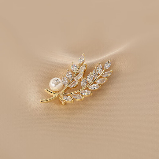 Leaf brooch women's niche exquisite and high-end temperament brooch high-end coat corsage leaves