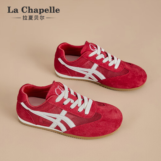 LA CHAPELLE SAPOS DE MUJERES SOMBRES COMENDIDOS COMENDIDOS ENTRENAMIENTO ALEMENTOS PARA MUJER 2025 Nuevo verano Mesh delgado versátiles versátiles casuales zapatos planos rojos xxe6625-2 37
