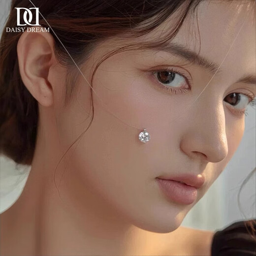 DAISY DREAMS 925 Silver Mermaid Tears Necklace Women's Light Luxury High-grade Flashing Zirconium Pendant Clavicle Chain French Temperament Popular Necklace 925 Silver 8mm Zircon Necklace