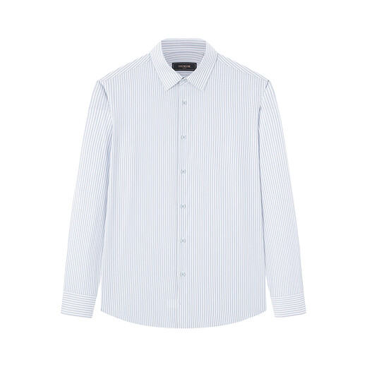 YOUNGOR long-sleeved shirt for men with mulberry silk shirt, soft, skin-friendly, comfortable, breathable fabric, textured 2025 new product, blue stripe VLZS114816HBA 41