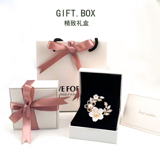 Jingkodi brilliant cherry blossom brooch natural freshwater pearl brooch suit coat collar mother-of-pearl flower corsage accessories none