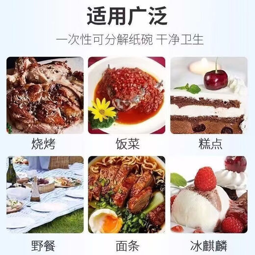 Disposable paper plate paper bowl tableware environmentally friendly paper dinner plate barbecue plate cake painting handmade diy kindergarten plate 6-inch round plate 30 pieces