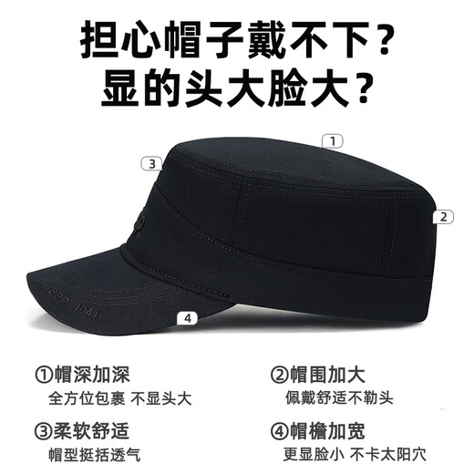 Jeep (JEEP) hat men's baseball cap all-season cotton peaked cap flat-top sun hat middle-aged and elderly sun hat