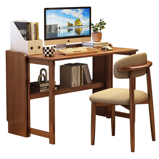 Marku Liangpin solid wood desk writing study table computer desk all solid wood folding table C7700 white 0.75m
