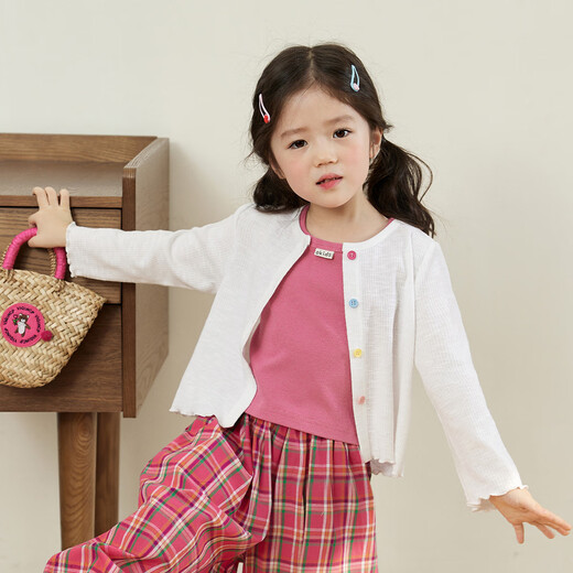 
LUSON Little O Bao Children's Clothing Baby Girl Cardigan Jacket Thin 2025 Spring and Summer New Baby and Children's Exterior Air Conditioning Shirt