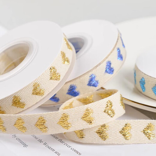 Ribbon ribbon holiday gift packaging with diy decorative ribbon cake baking packaging with ethnic style straps deep red love 1.6cm*9m