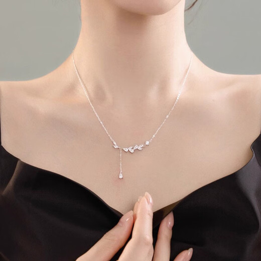 MZMZ wheat ear platinum necklace women's pt950 platinum neck chain clavicle chain Valentine's Day birthday gift for girlfriend and wife light luxury model - local warehouse tomorrow delivery/wheat ear necklace