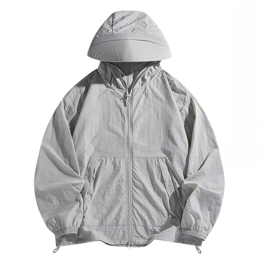 Jiaoxia Forest 2025 New Couple Ice Silk Sun Protection Clothes for Men and Women Same Style Summer Skin Clothing Breathable Fishing Clothing for Men DQ627 Glacier Blue 2XL