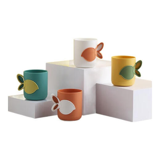 村妞洗漱口杯家用塑料刷牙杯学生宿舍牙杯洗漱杯子加厚高品质撞色 9276四只（每色一只）