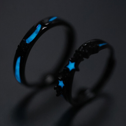 Ji Ke luminous effect silver ring for couples, Möbius ring pure silver 999, seeking engagement, couple rings